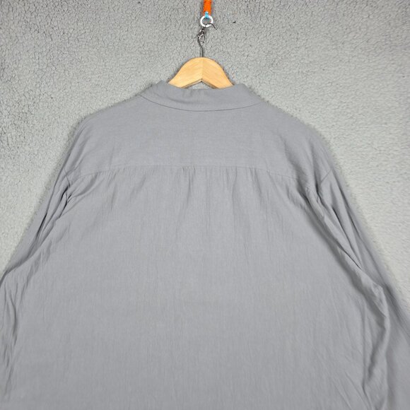 Duku Shirt Mens Size 3XL Gray Textured Linen Blend Button Down Regular Fit NWT - Picture 6 of 14